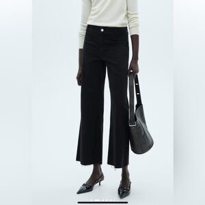 Women's Black Wide-Leg Jeans MANGO